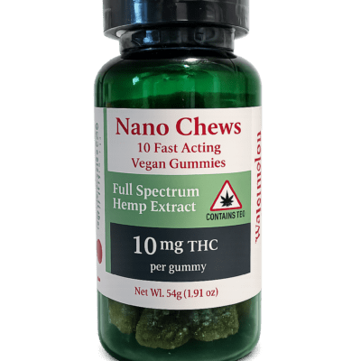 THC 10mg Nano Chews Fast Acting 10 ct.-Watermelon