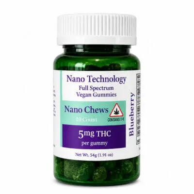 THC 5mg Nano Chews Fast Acting 20 ct.-Blueberry