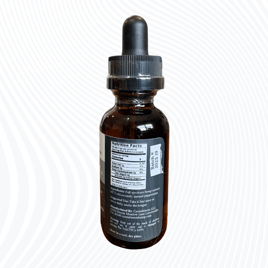 Calm Full Spectrum Oil - 600mg Mint | Cannabreeze Hemp